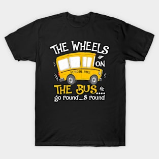 Back To School The Wheels  The Bus Toddler Kids T-Shirt